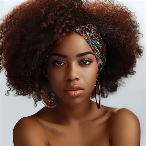 Photo Portrait Of Young Beauty Black African Woman Girl Model With