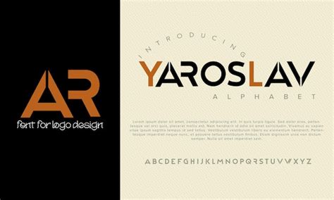 Premium Vector Yaroslav Vector Alphabet Font For Logo Design