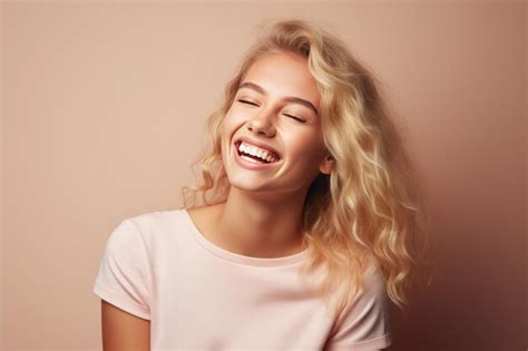 Radiant Blonde With Braces A Joyful Moment Captured AR 32 Premium AI