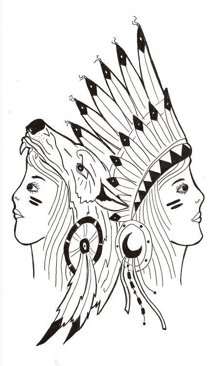 Two Beautiful Native American Woman This Tattoo Flash Done By Blake