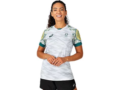 TEAM AUSTRALIA OLYMPIC REPLICA WOMEN FOOTBALL TEE | Women | Glacier Grey | Womens Short Sleeved ...