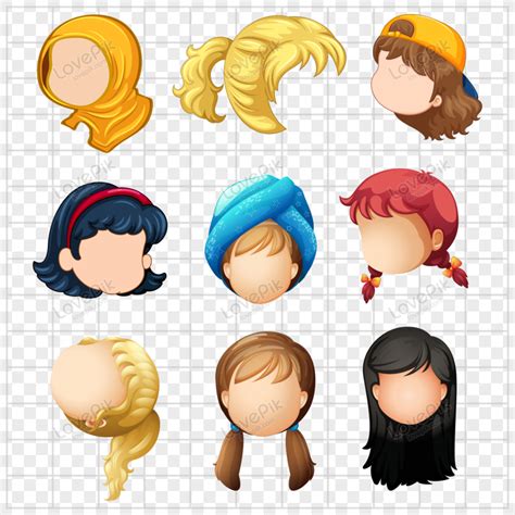 Cartoon Hair Style Illustration Hairstyle Hair Female Free Png And