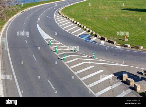 Street Intersection Road Markings in France Top View Stock Photo - Alamy