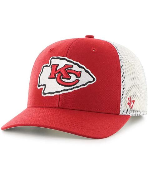 47 Brand Mens Red White Kansas City Chiefs Trucker Snapback Hat Macys