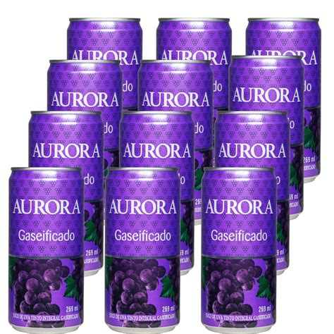 Aurora Suco De Uva Tinto Integral Gaseificado Lata 269ml C 12