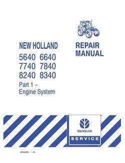 Service Manual For New Holland Tractors Model Diy Repair Manuals