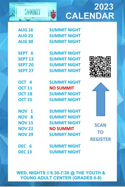 SUMMIT MIDDLE SCHOOL YOUTH - The Cathedral of the Most Sacred Heart of ...