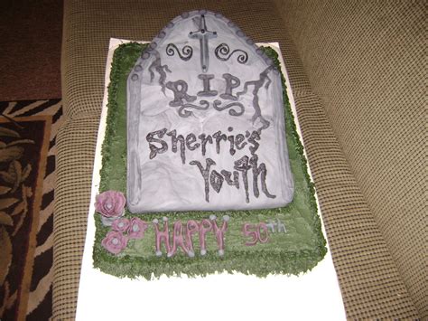 Over The Hill Tombstone Cake