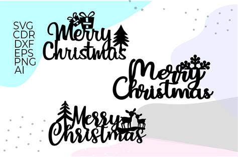 Merry Christmas Cake Topper Svg Graphic by dianalovesdesign · Creative Fabrica