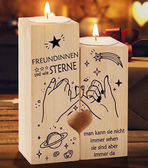 Amazon de PRSTENLY Geschenke für Freundin Kerzenständer Mit Spruch