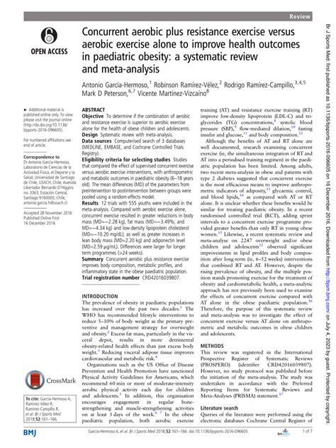 PDF Concurrent Aerobic Plus Resistance Exercise Versus Aerobic