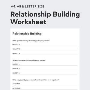 Relationship Building Worksheet for Couples PDF Printable DIGITAL ...