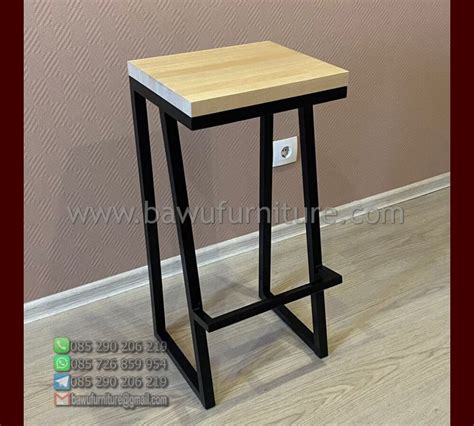 Stool Bar Minimalis Model Kaki Besi Tinggi Kursi Cafe Podium Mimbar