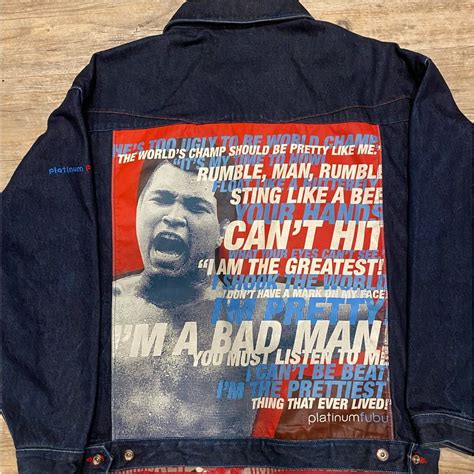 Vintage Muhammad Ali Fubu Platinum Denim Jacket Gem