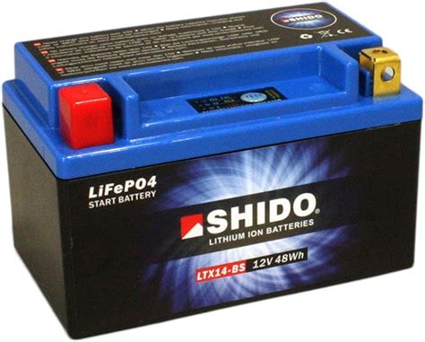 Motorrad Batterie Shido Lithium LTX14 BS YTX14 BS 12V 12AH Maße