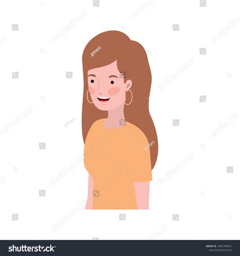 Young Woman Smiling White Background Stock Vector Royalty Free