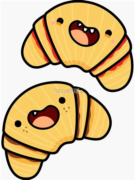 Kawaii Croissant Buddies Sticker For Sale By Kawaiilife Redbubble