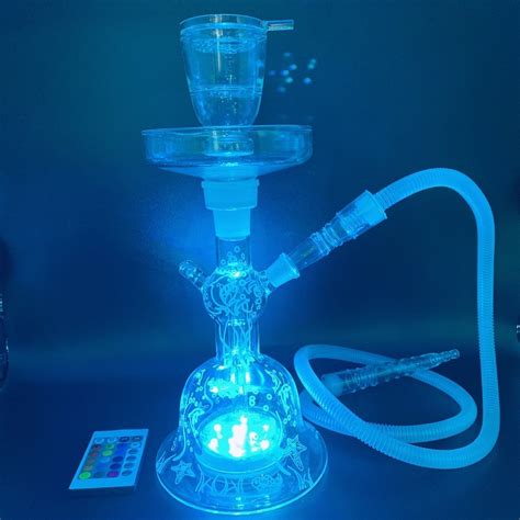 Glow Glass E Hookah Led Light Smoking Set Water Pipes Shisha Narguile Novelty Shisha Hookah