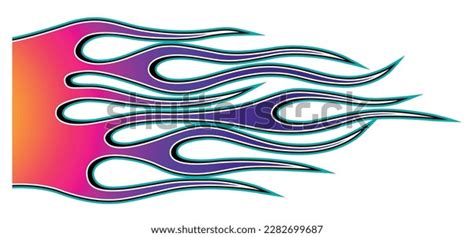 Fire Flames Racing Car Decal Vector Stock Vector (Royalty Free ...