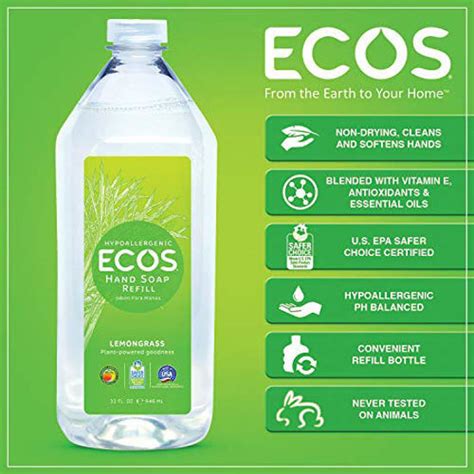 GetUSCart ECOS Hypoallergenic Hand Soap Lemongrass 32 Fl Oz