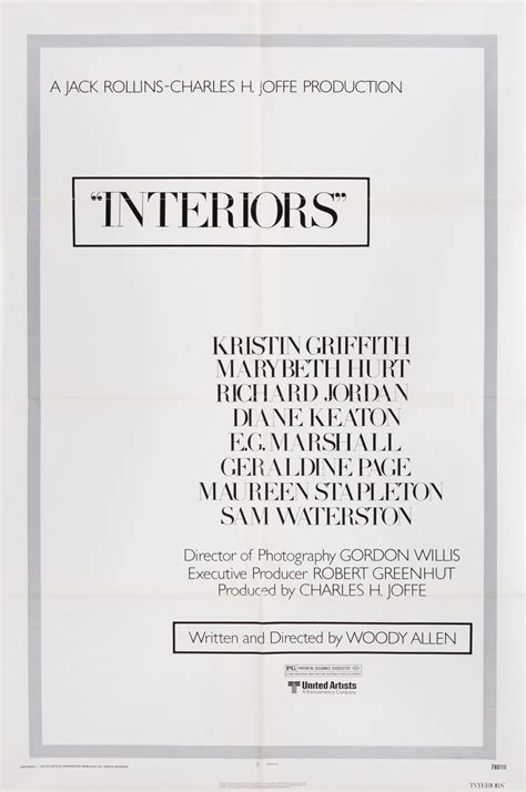 Interiors Original 1978 U.S. One Sheet Movie Poster - Posteritati Movie ...