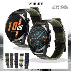 Jual STRAP TALI JAM BAHAN NYLON LEATHER HUAWEI WATCH GT 2 GT2 46MM 22MM