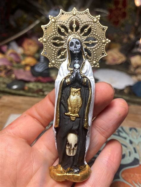 White Santa Muerte Etsy Católico Bruxas Caveira