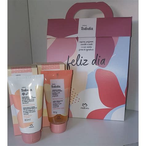 Kit Presente Natura Noz Pecã E Cacau Creme Sabonete Líquido em gel