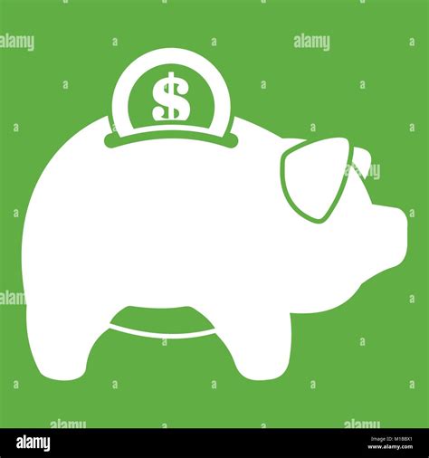 Pig Money Box Icon Green Stock Vector Image Art Alamy