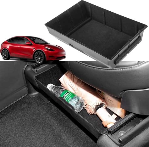 Basenor Tesla Model Y Under Seat Storage Box Organizer Hidden Tray