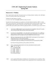 Engineering Economic Analysis Homework Problems Solutions Course Hero