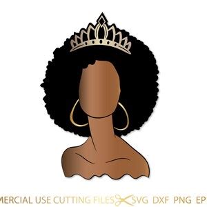 Afro Diva Svg Crown Queen Boss Lady Black Woman Glamour Etsy