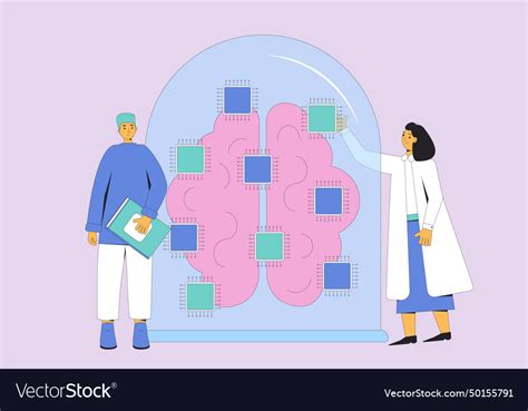 Artificial general intelligence research Vector Image