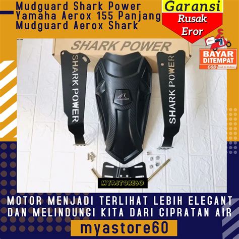 Jual Mudguard Mud Guard Shark Power Yamaha Aerox Panjang Mudguard