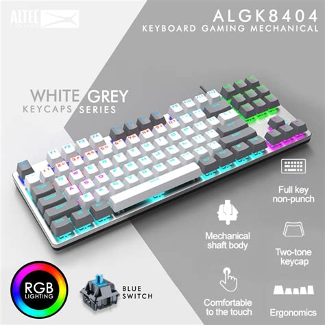 Jual Keyboard Gaming Altec Lansing ALGK 8404 Grey White Ten Key Less