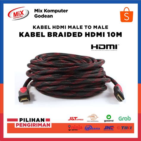 Jual Kabel HDMI To HDMI Male 10Meter Model Serat Jaring Shopee Indonesia