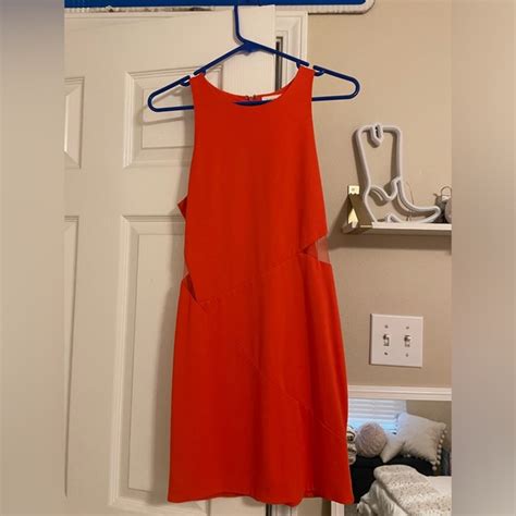 Sugarlips Dresses Orange Mesh Cutout Mini Dress Poshmark