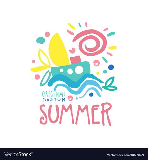 Summer logo original design label for Royalty Free Vector