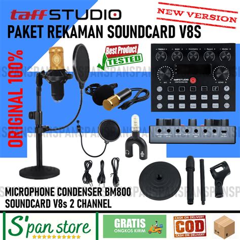 Jual Paket Komplit Mic BM800 BM8000 LGT240 Soundcard V8s Stand Meja