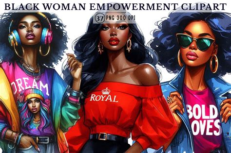 black woman empowerment clipart graphic  print magic creative fabrica
