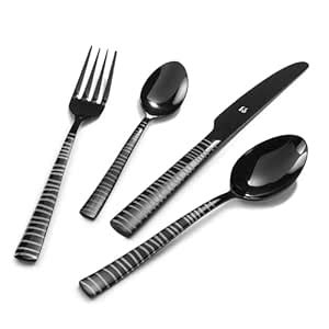 Fns Austin Black Finish Piece Stainless Steel Cutlery Set Dinner