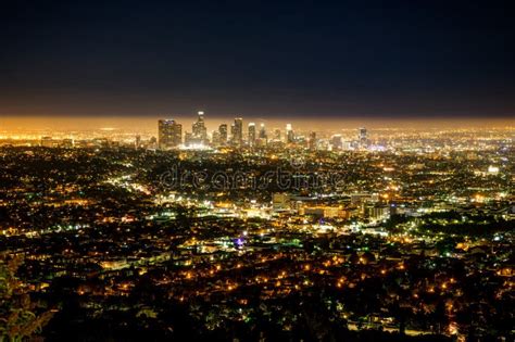 Los Angeles LA City Night View from Griffith Observatory Stock Image - Image of sunset, daytime ...