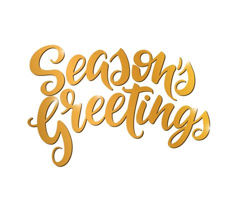 Premium Vector Seasons Greetings Golden Lettering