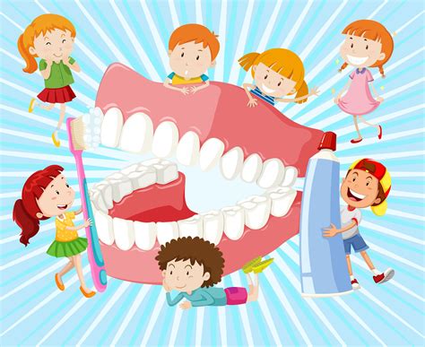 Children With Clean Teeth Download Free Vectors Clipart Dental