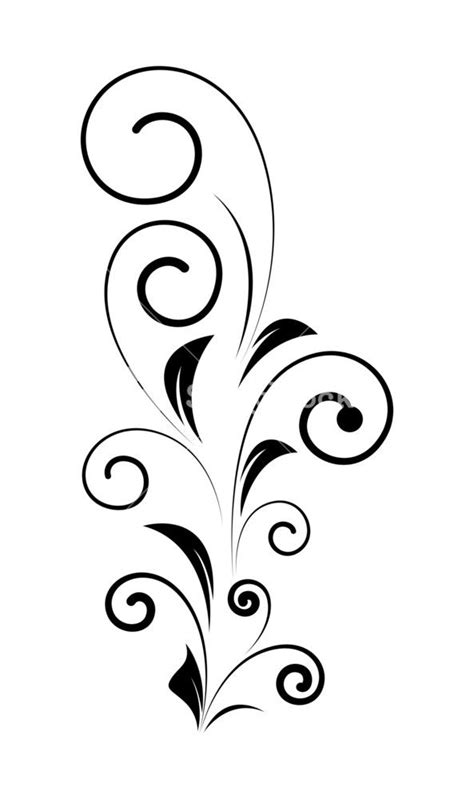 Decorative Swirl Design Vector Shape | Wijnflessen decor, Tatoeage ...