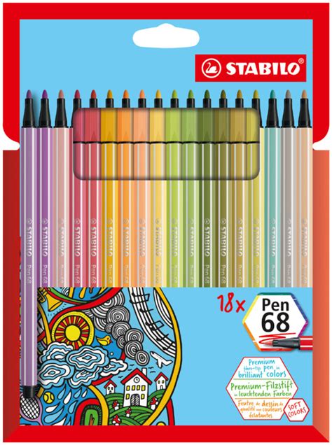 STABILO Feutre de coloriage Pen 68 étui carton de 10