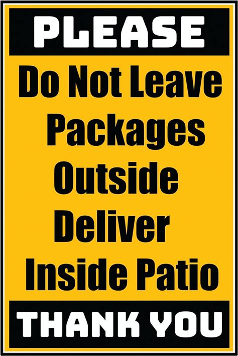 Aluminum Sign Delivery Sign Do Not Leave Packages Outside Deliver