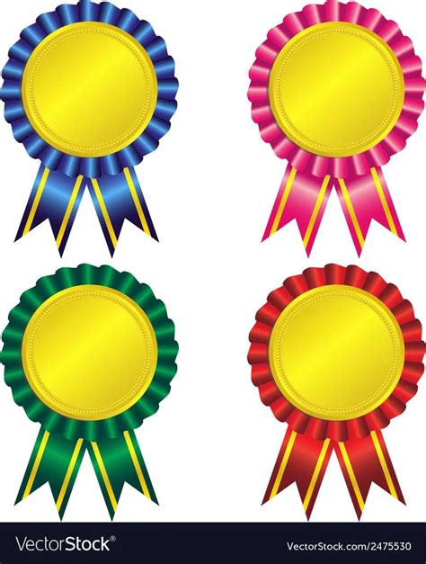 Set Of Award Ribbon Vector Image Award Ribbon Ribbon Design Award