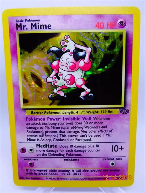 Mr Mime Holo 664 Jungle Holofoil Pokemon Card Lp Pokemon Cards All