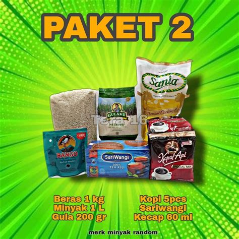 Jual paket 2 /sembako/ beras /minyak/ teh /gula /kopi/ kecap/ paket sembako/ hemat/ bandung ...